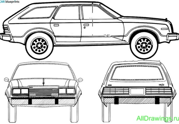 AMC Eagle Wagon (1980) (AMC Eagle Universal (1980)) - drawings (drawings) of the car